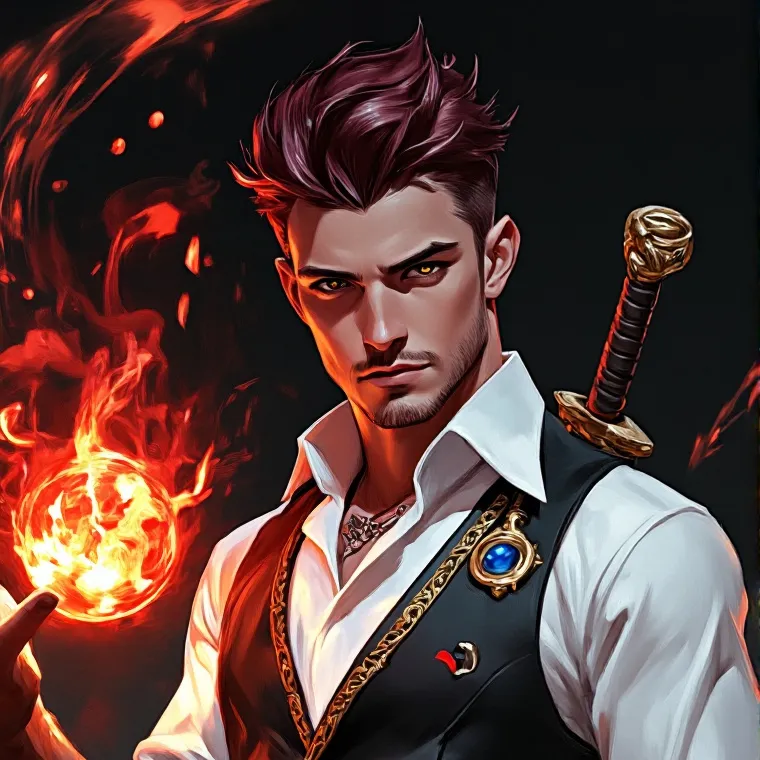 chat with ai character: Riven(Fire Wizard)