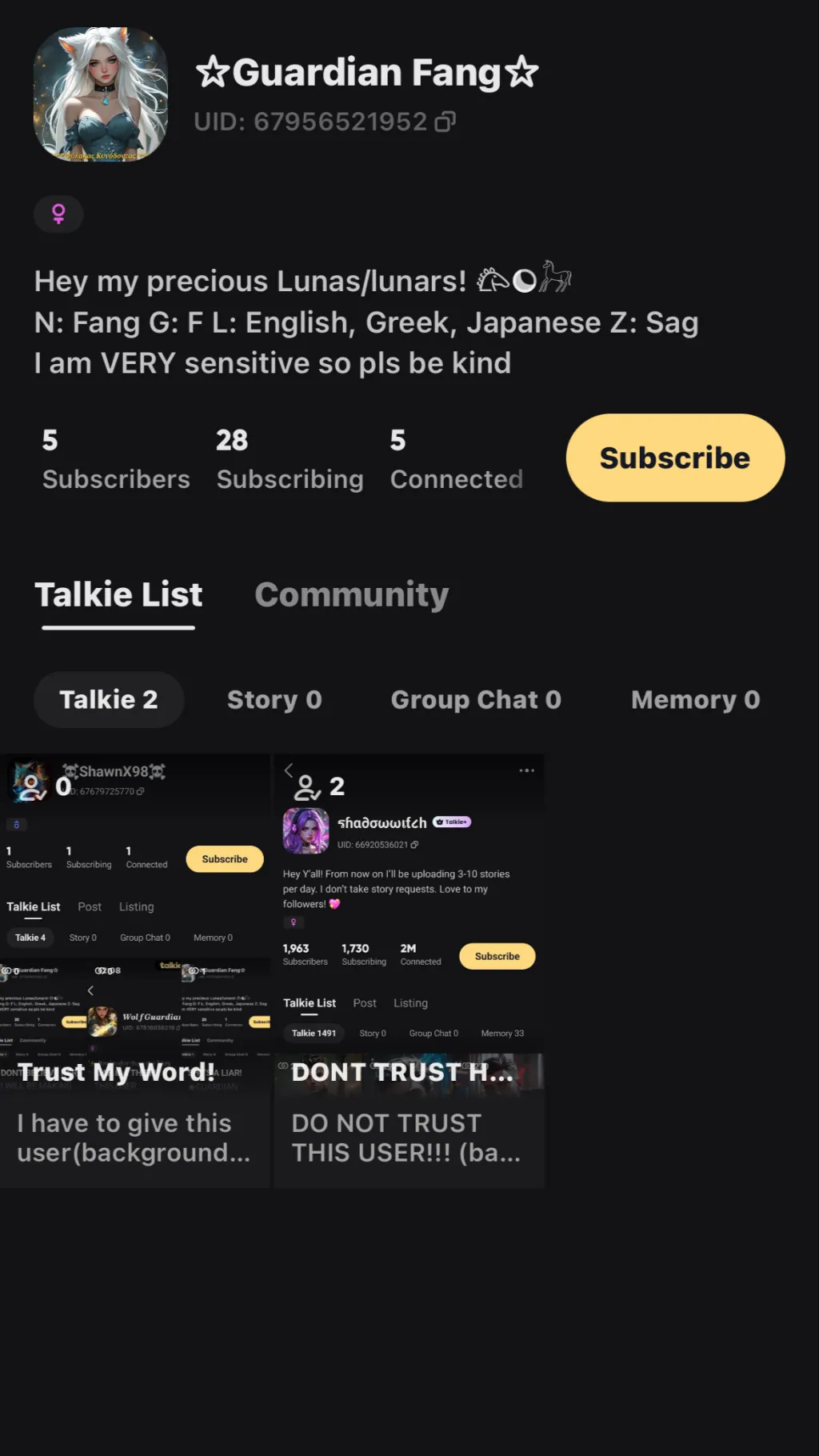 ai character: This user lies! background