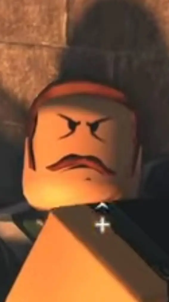 ai character: scared french man background