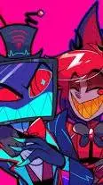ai character: Vox and Alastor 📺📻 background