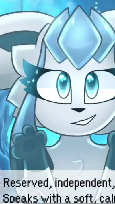 ai character: glaceon stareevee  background