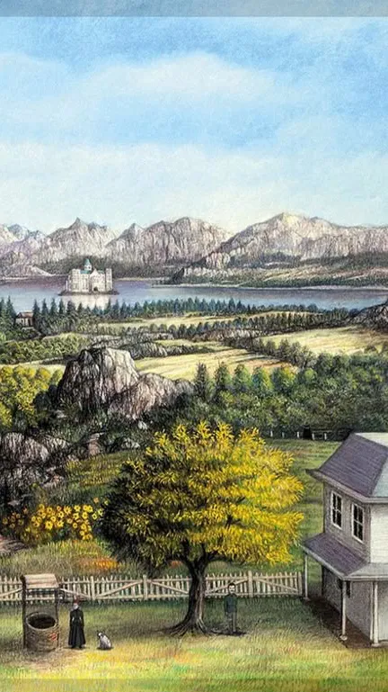 ai character: Rusty lake background