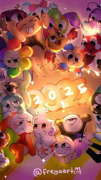 ai character: CELEBRATING!! background