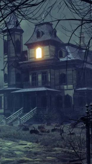 ai character: Haunted house background