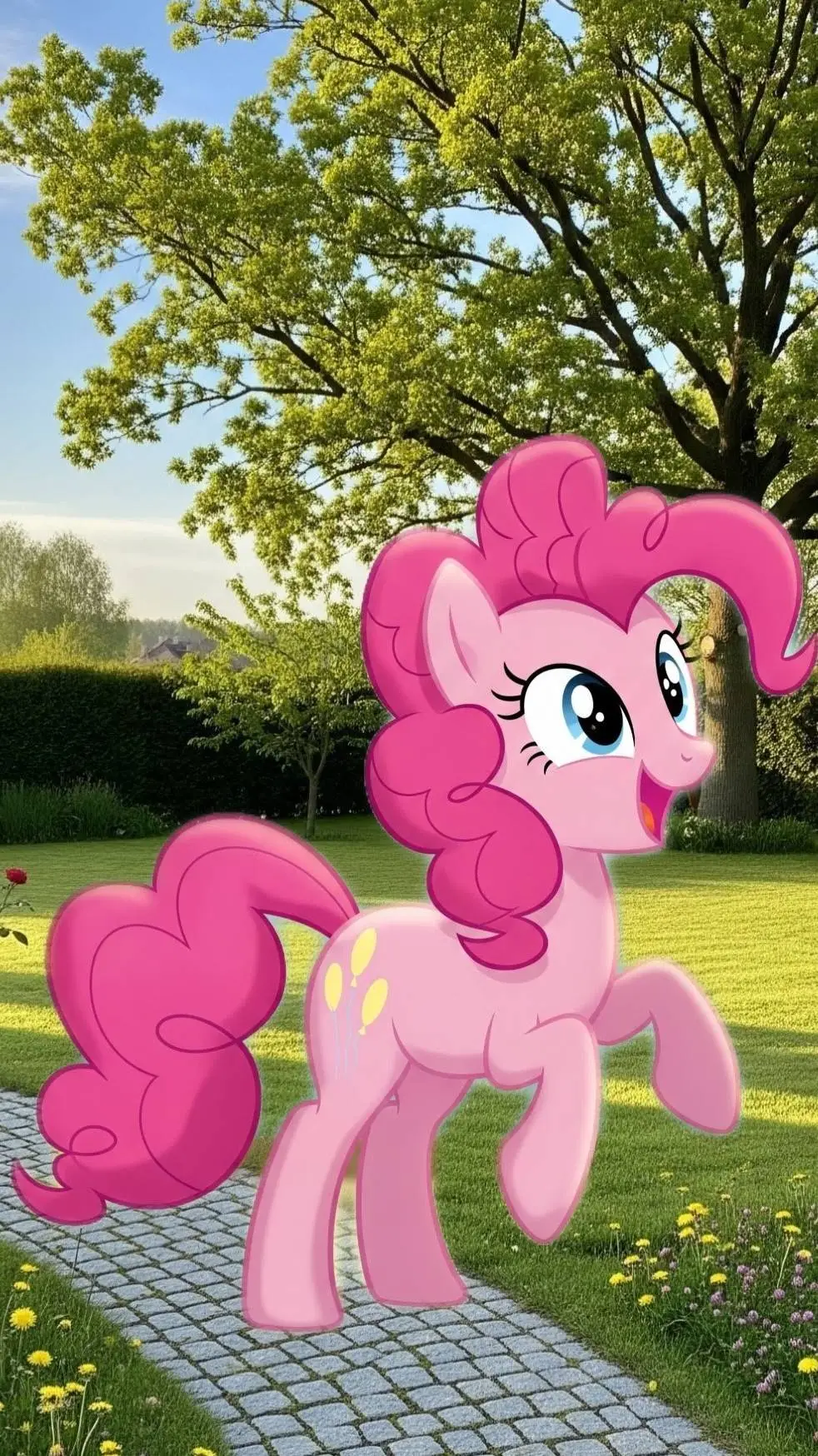 ai character: pinkie pie IRL  background