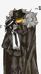 ai character: DOUBLE FEDORA  background