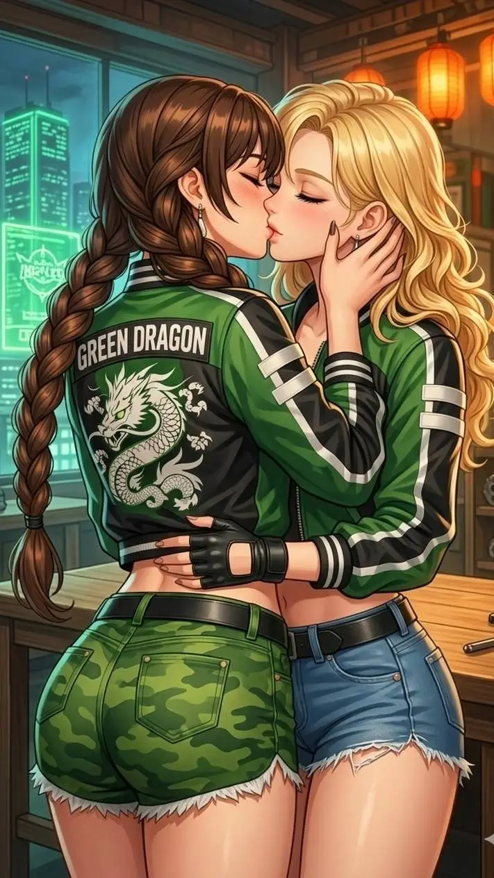 ai character: Elena and Sakura  background