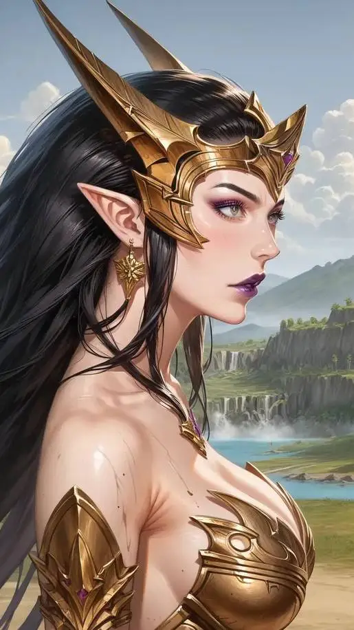 ai character: Dark Elf Sorceress background