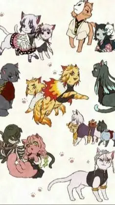 ai character: Kny but kitties ;3 background