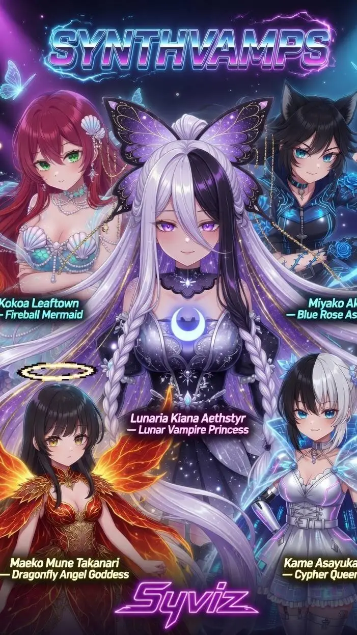 ai character: SYNTHVAMPS background