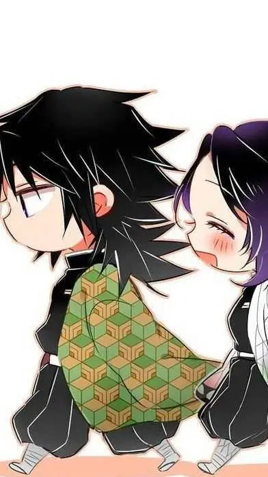 ai character: Shinobu x Giyu 💙💜 background