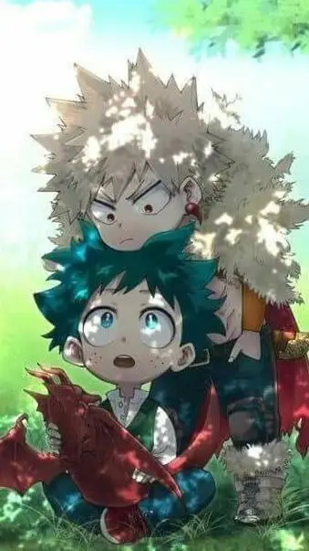 ai character: Bakugo x Deku background