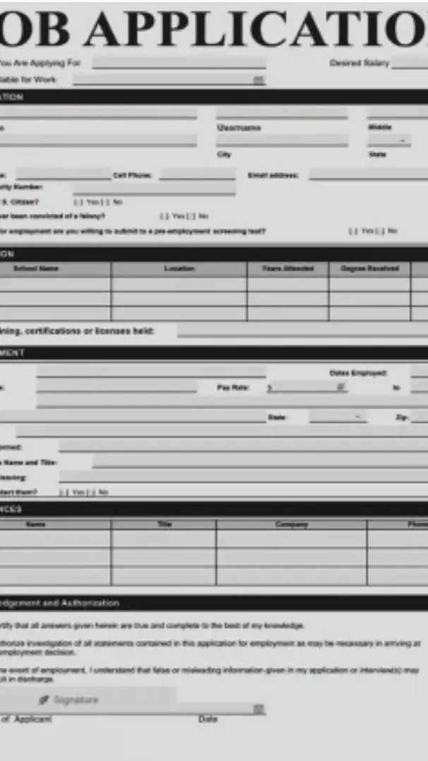 ai character: job application  background