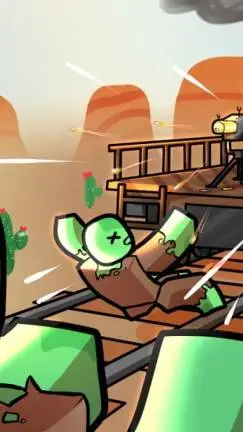 ai character: SPRUNKI DEAD RAILS background