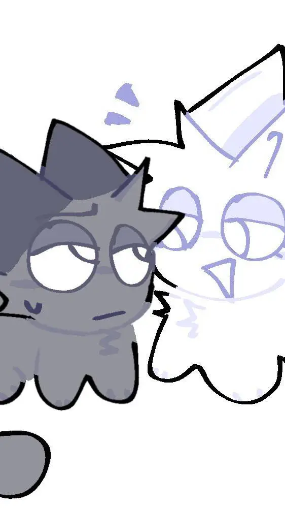 ai character: Wenda and gray cat background