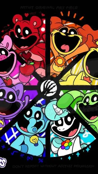 ai character: smiling critters  background