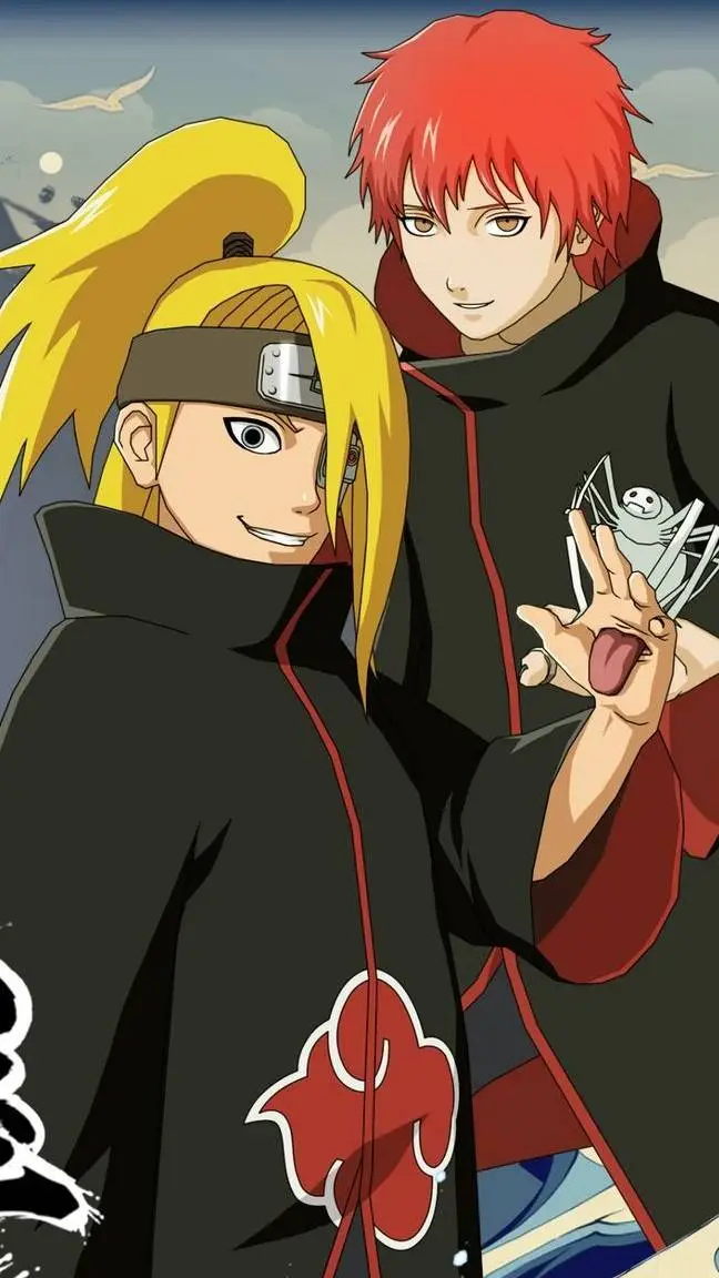 ai character: Deidara 💥 Sasori  background
