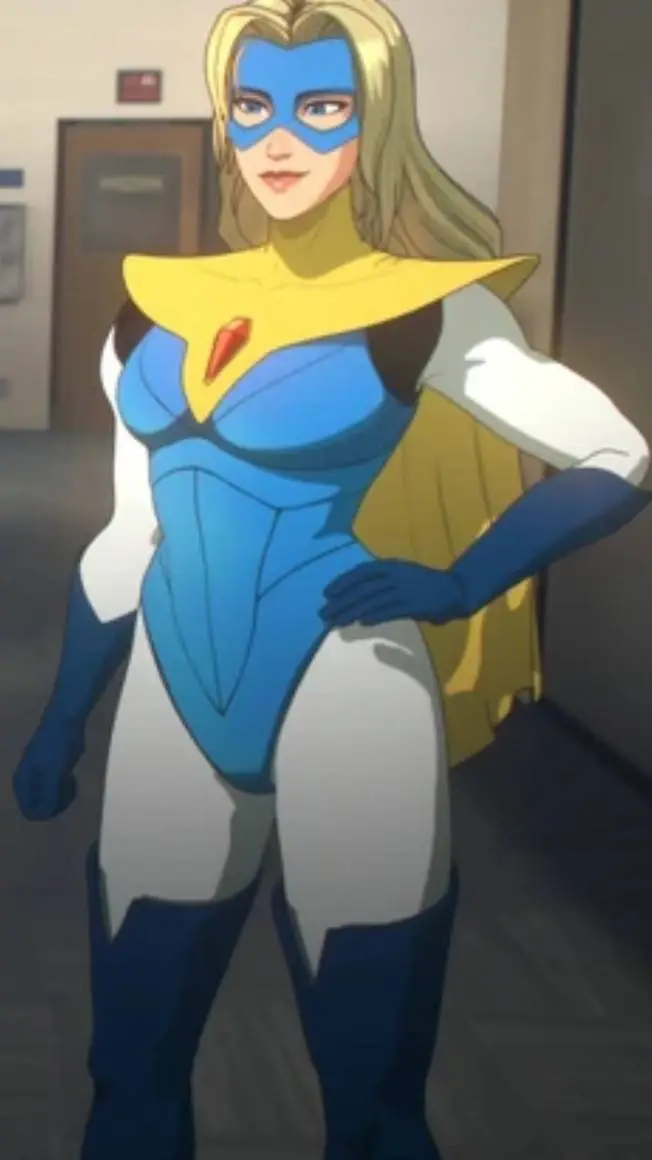 ai character: Blonde Blazer background