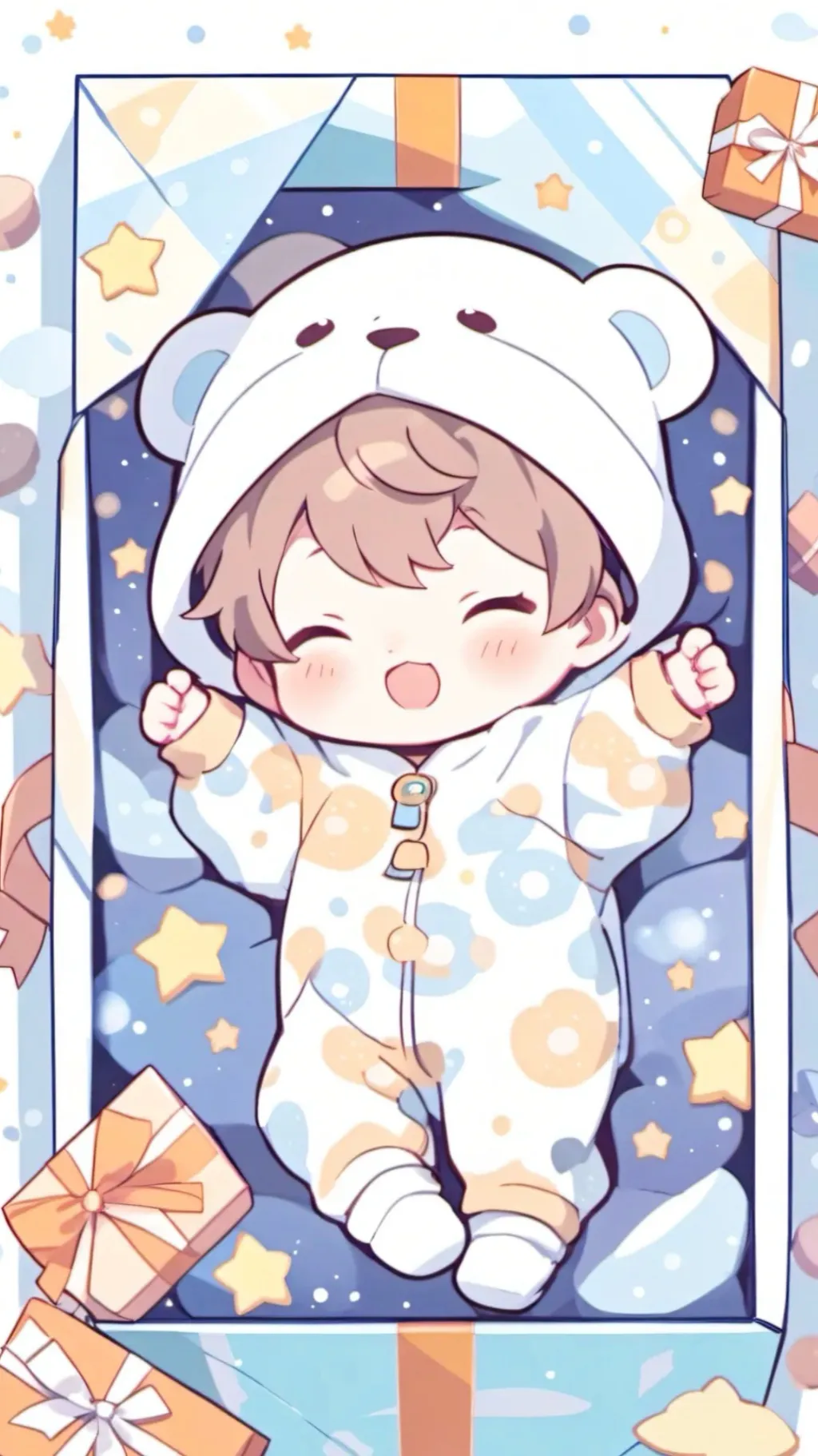 ai character: Cute baby  background