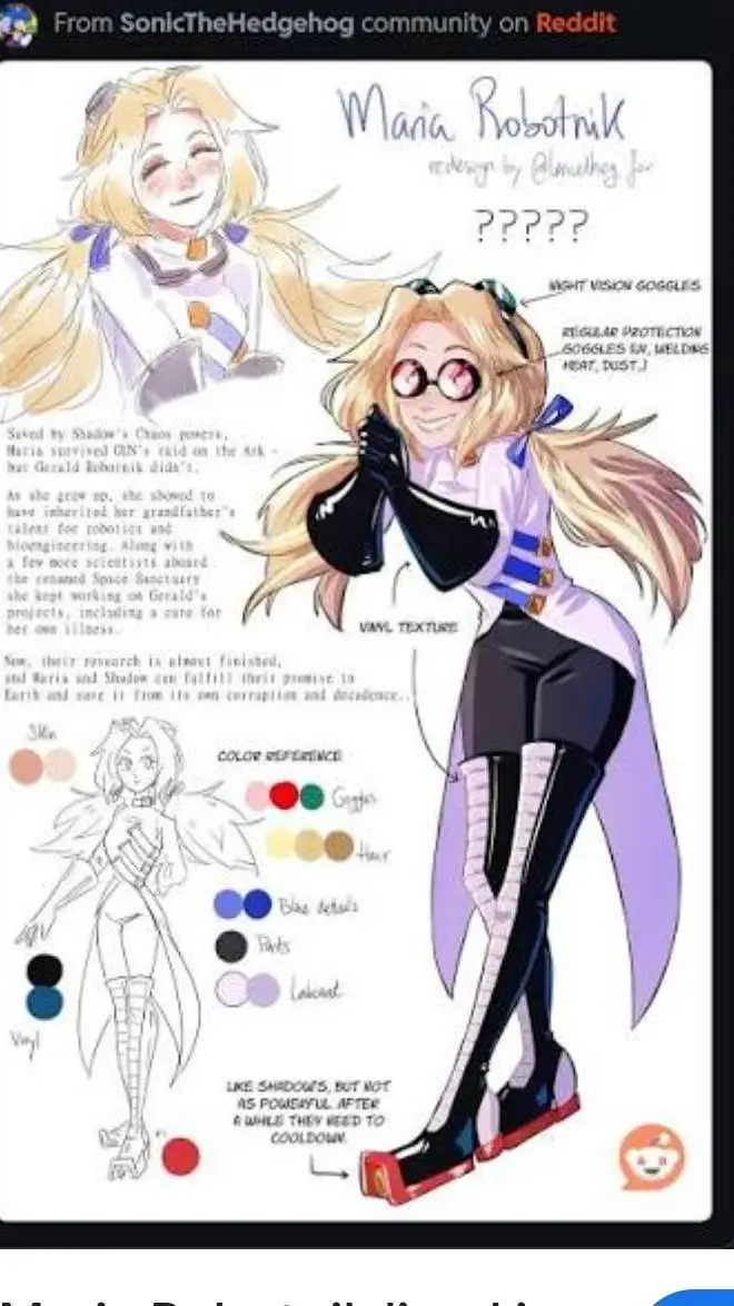 ai character: Maria Robotnik background