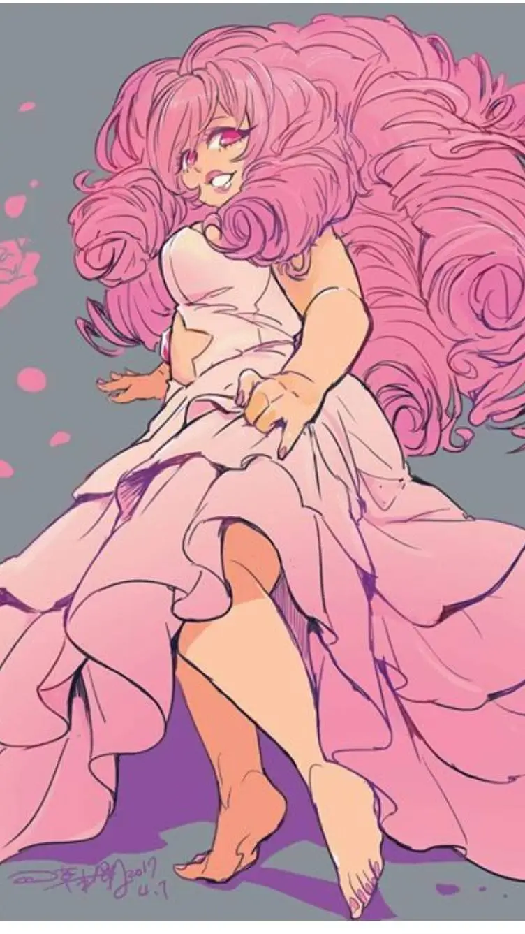 ai character: Rose Quartz background