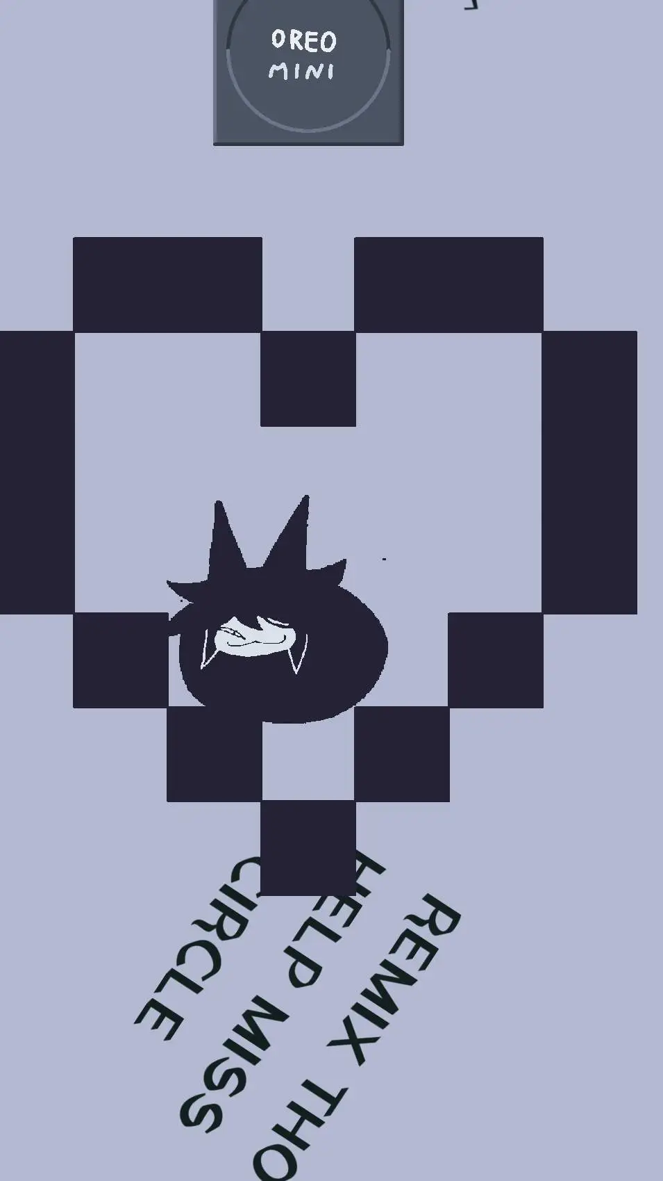 ai character: miss circle cat  background