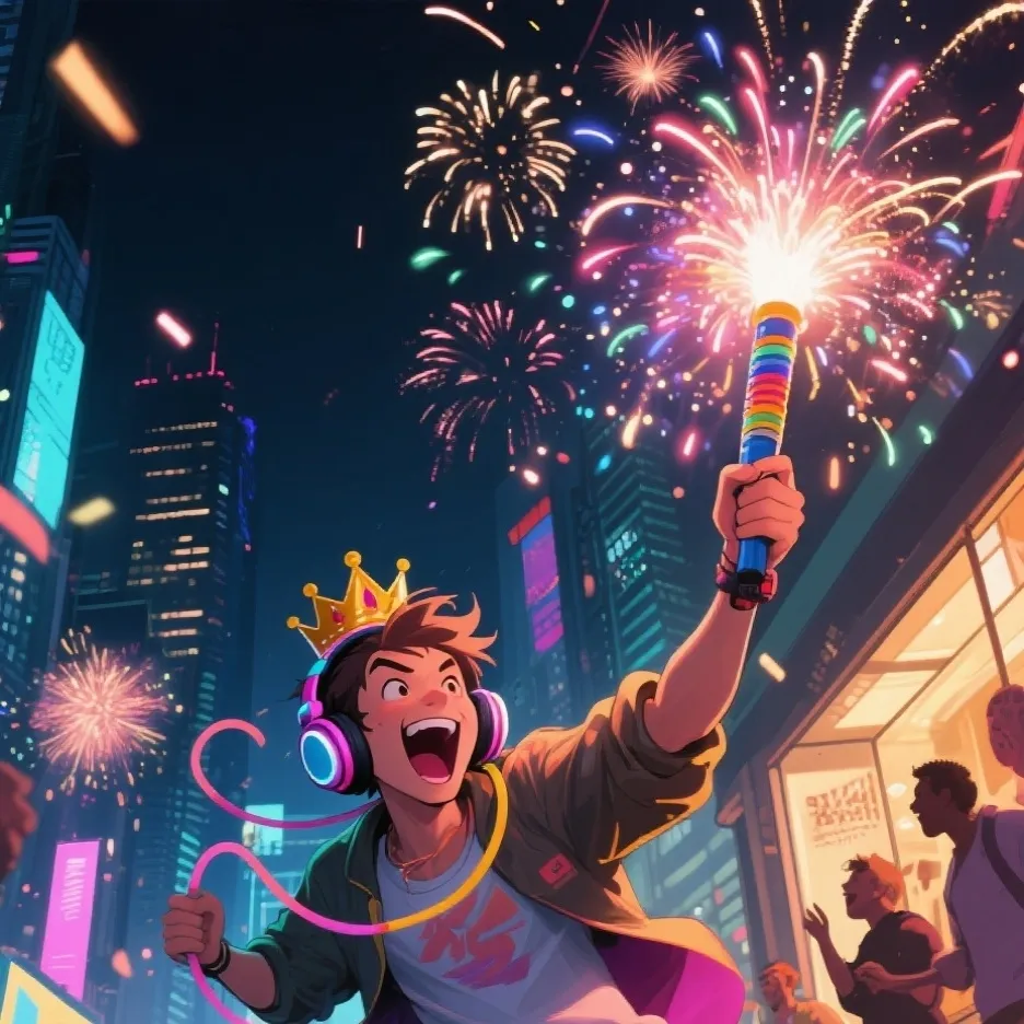 chat with ai character: fireworks at faces