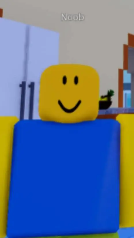 ai character: Noob from Roblox background