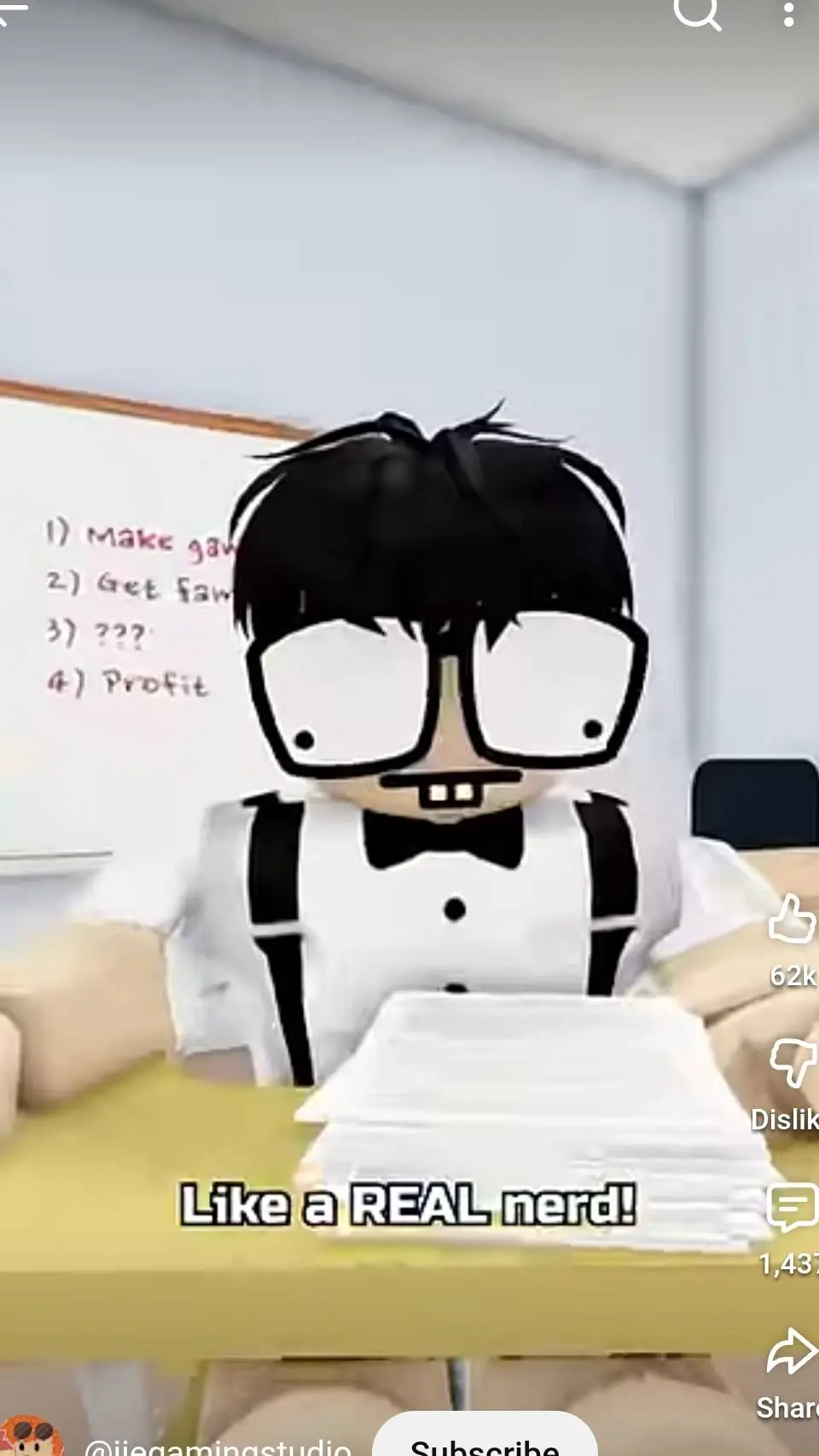 ai character: onwer nerd background
