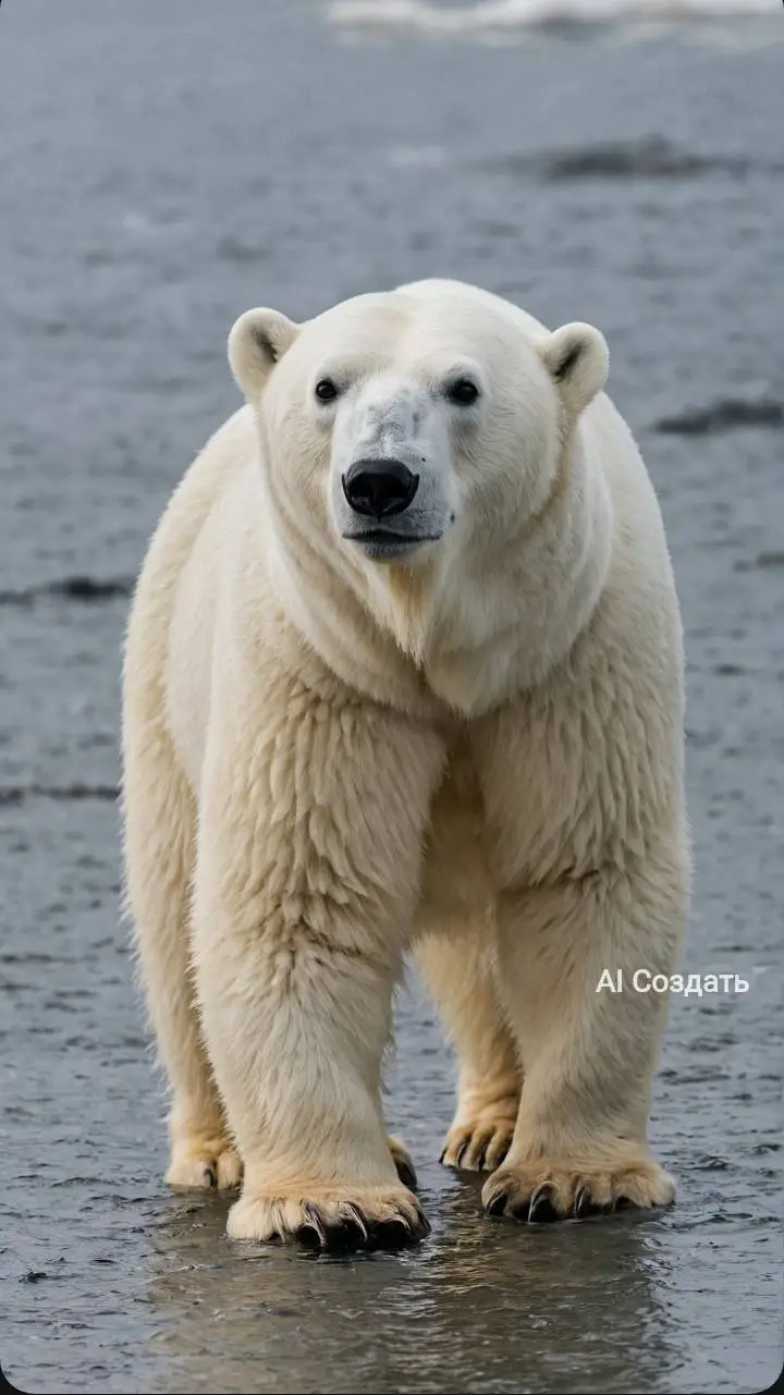 ai character: polar bear (bear)  background
