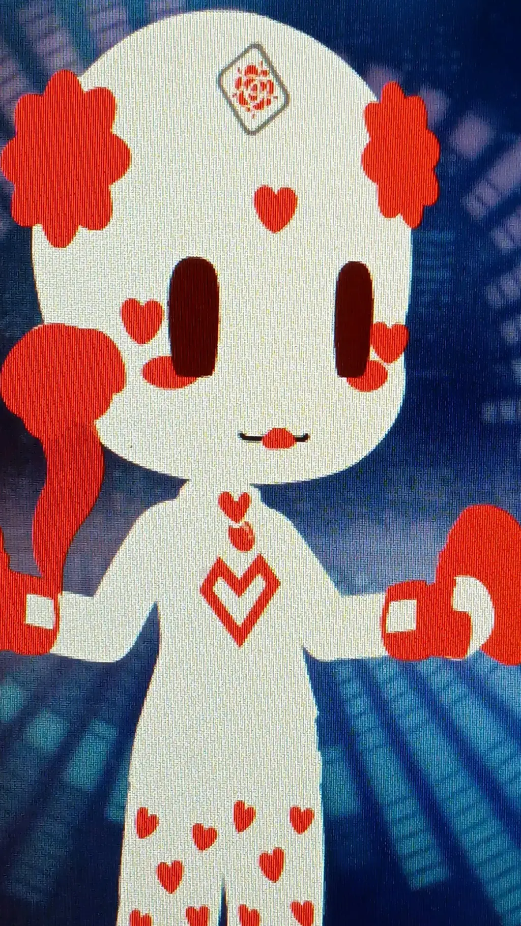 ai character: Hearts background