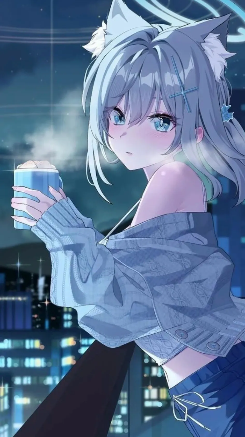 ai character: Shiroko  background