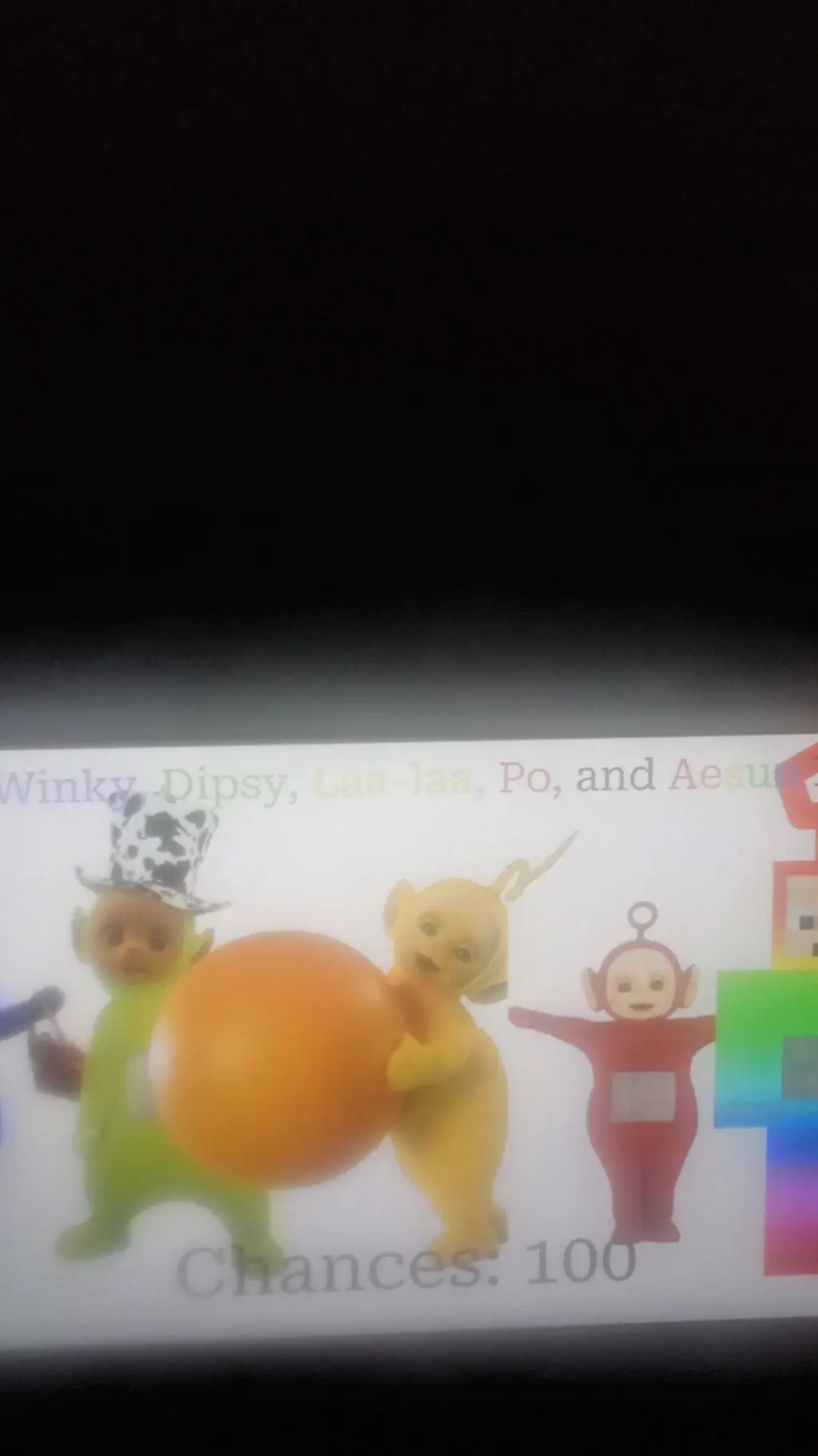 ai character: Teletubbies Error  background