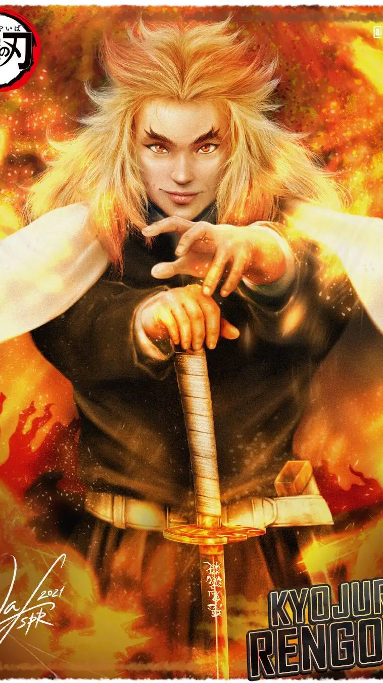 ai character: kyōjurō rengoku  background