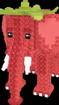 ai character: strawberryelephant background