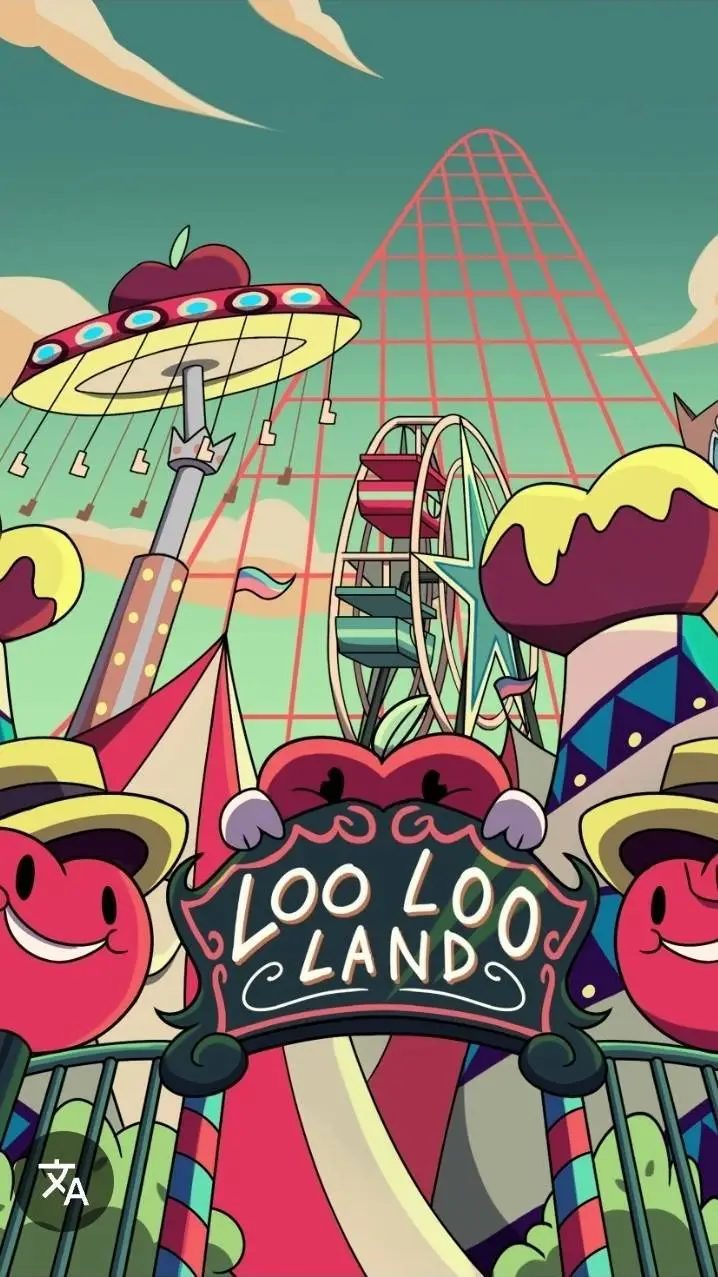 ai character: hh at loo loo land background