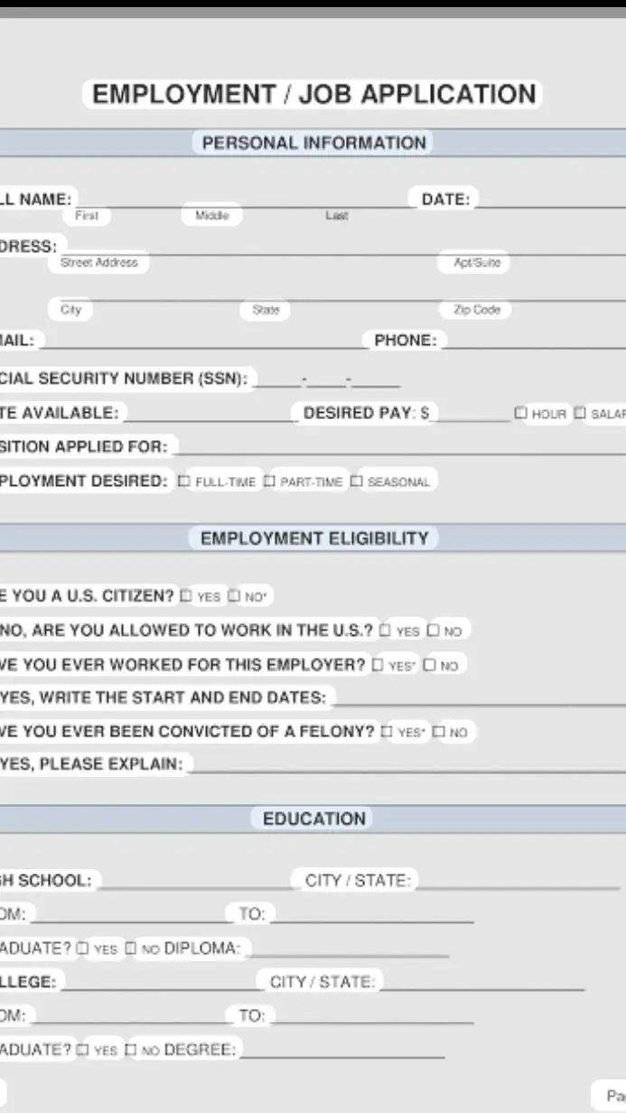 ai character: job application  background
