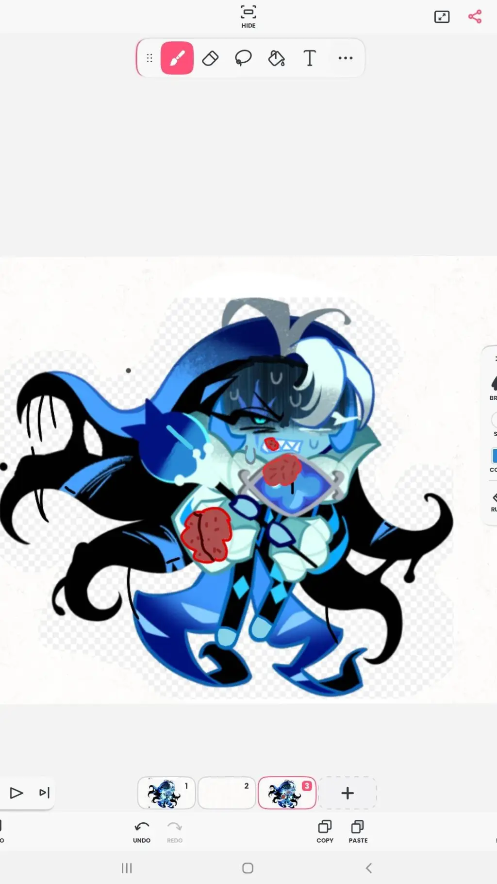 ai character: sick Shadow milk background