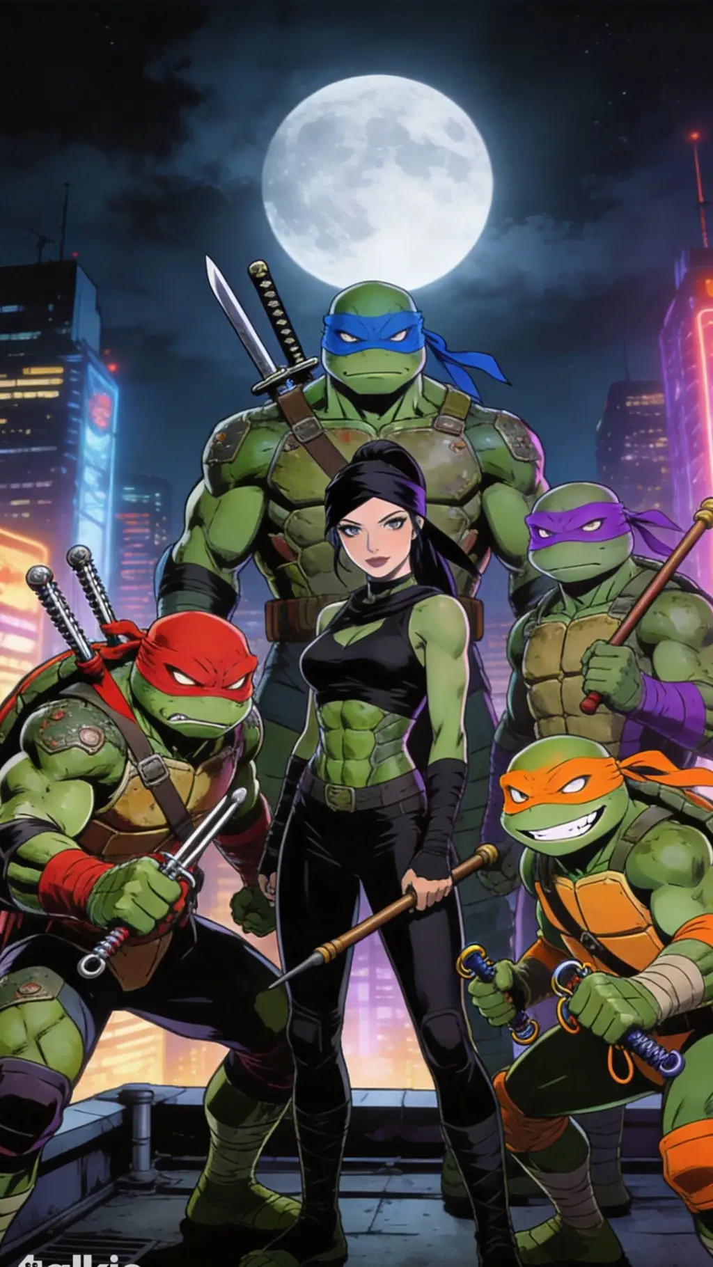ai character: TMNT  background