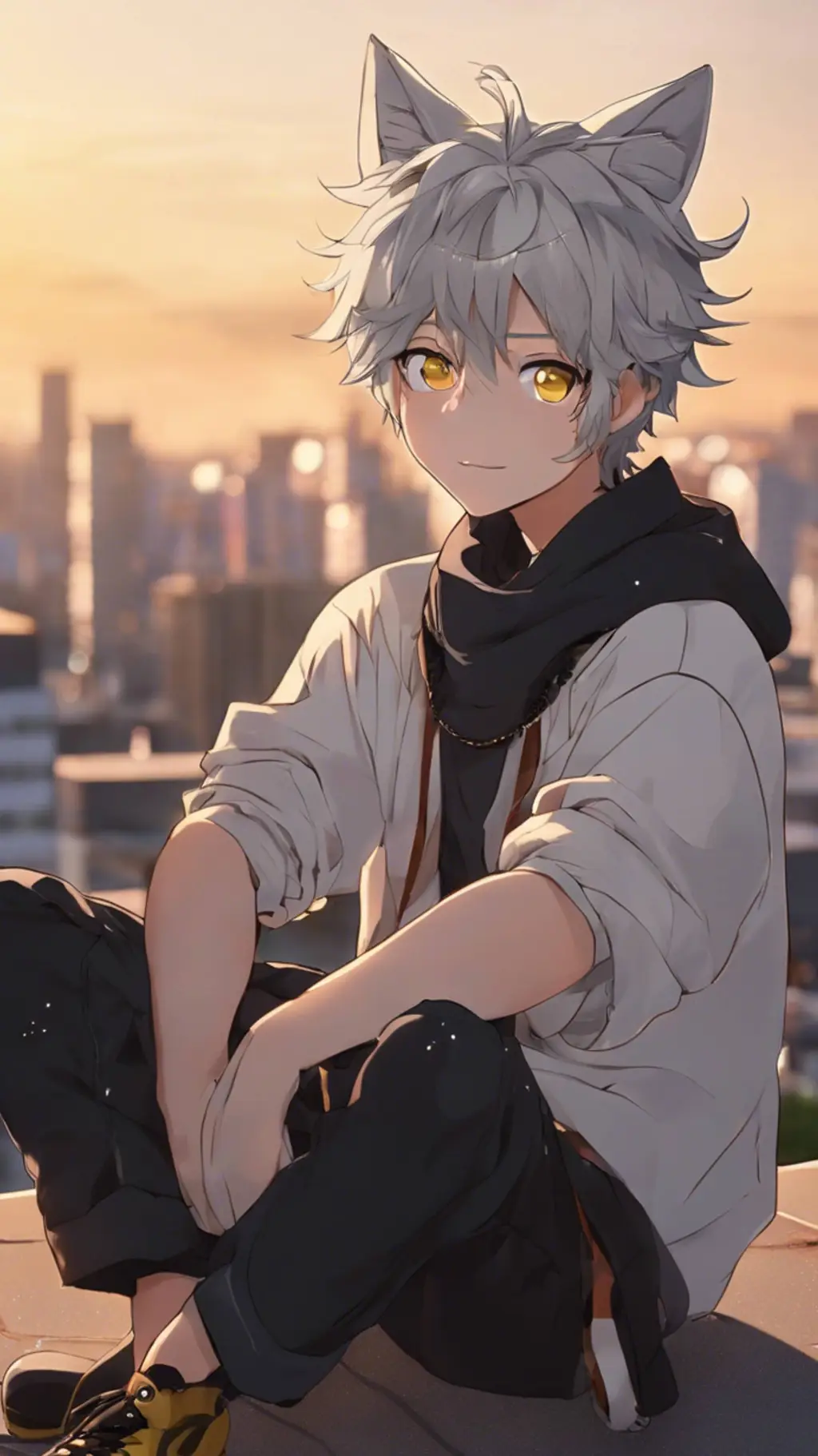 ai character: wolf boy background