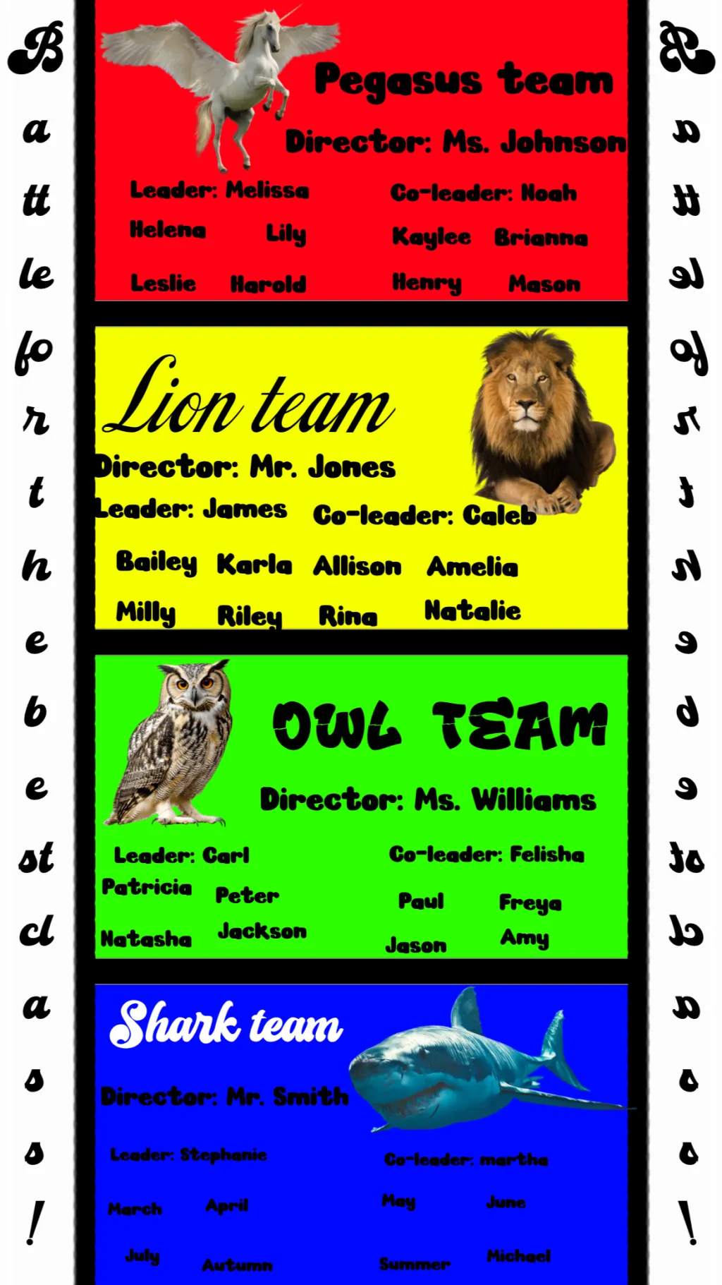 ai character: Team competition. background