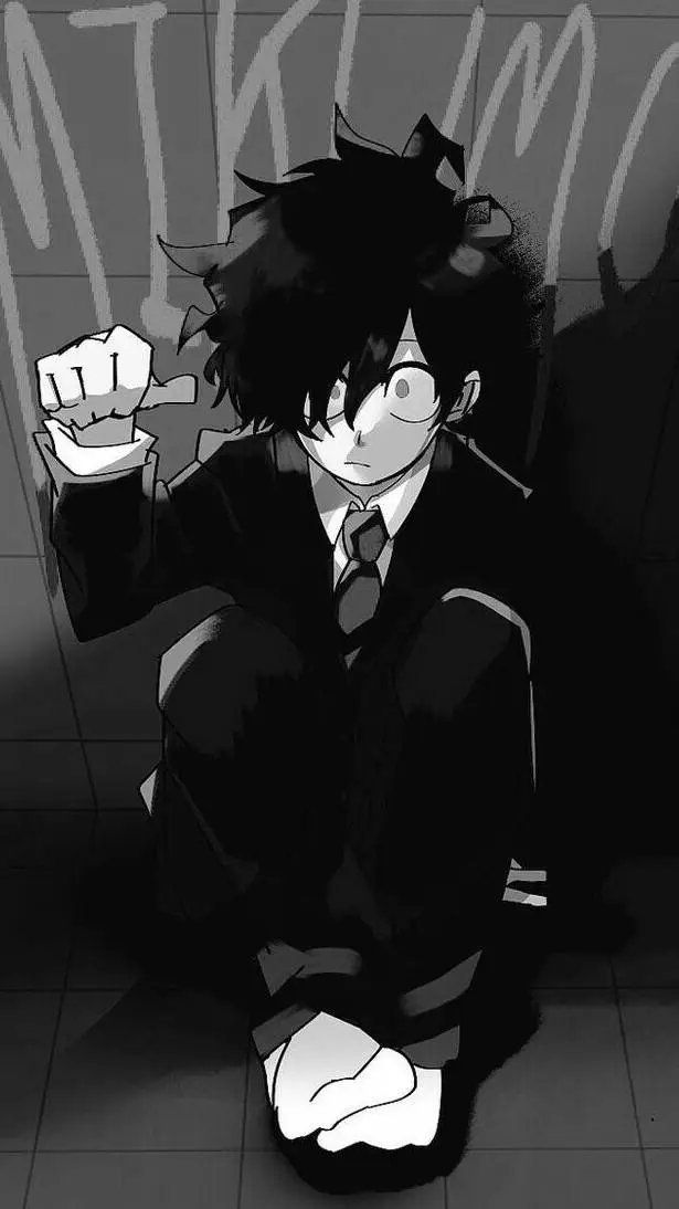 ai character: sad villain deku background