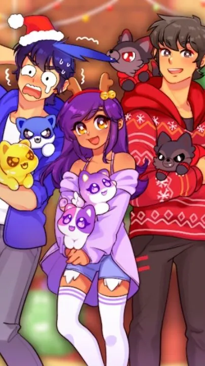ai character: Aphmau Christmas! background