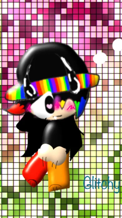 ai character: glitchy background
