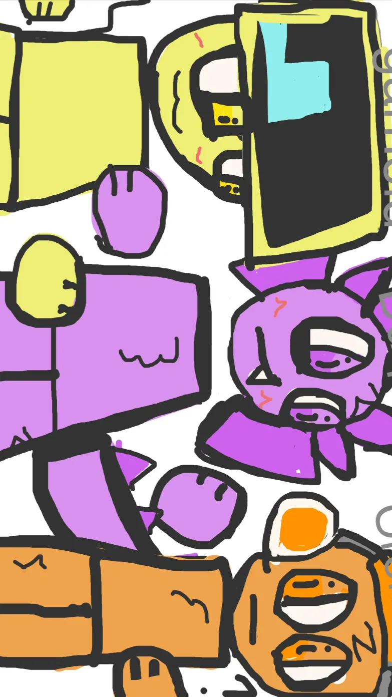 ai character: Sprunki Sleepover! background