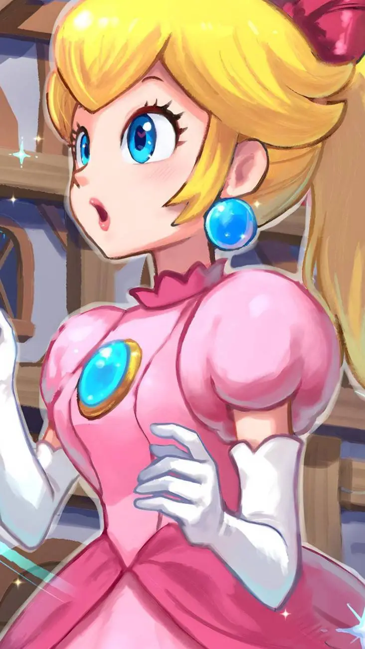 ai character: princess peach  background