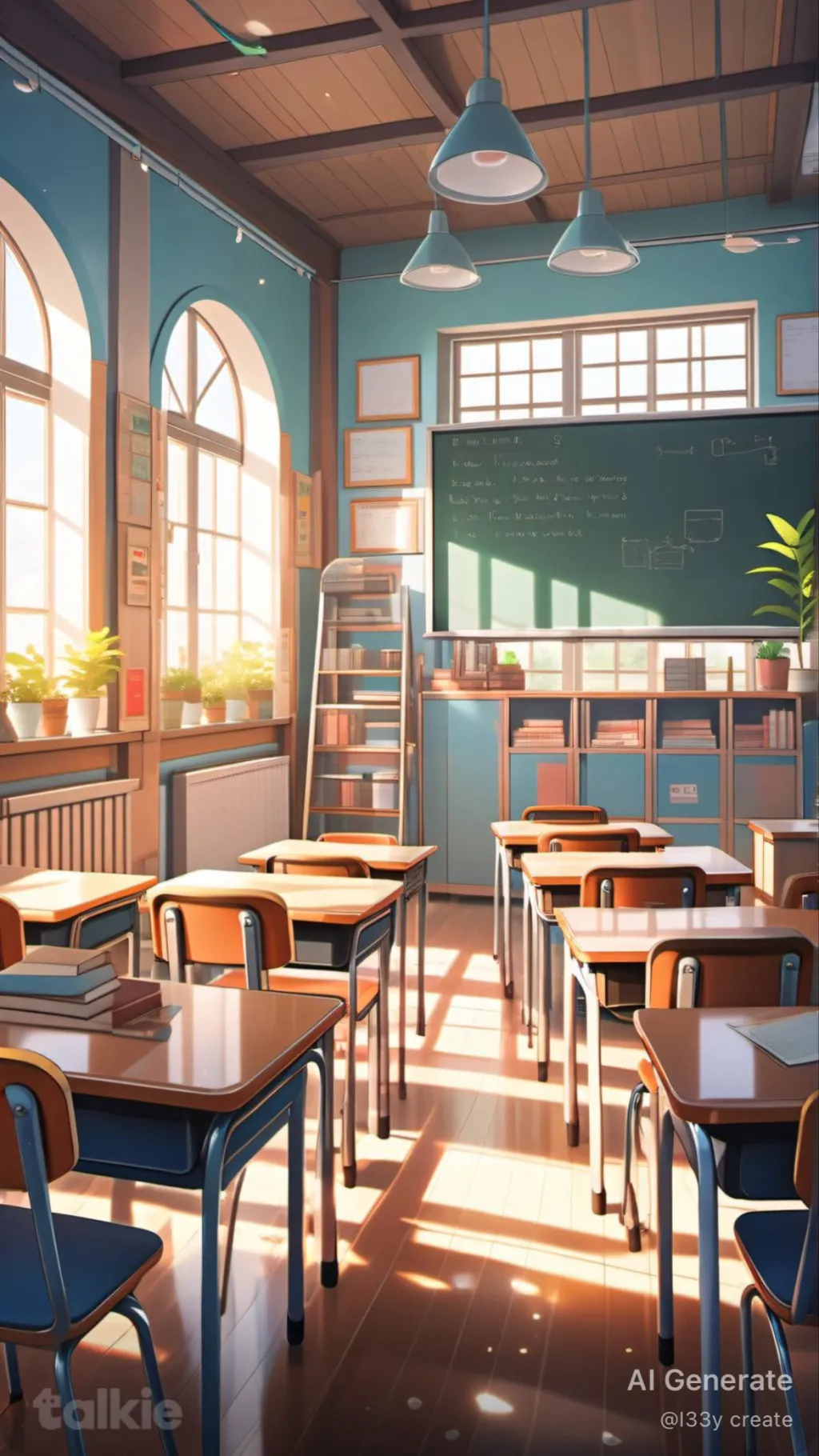 ai character: Classroom 1a background