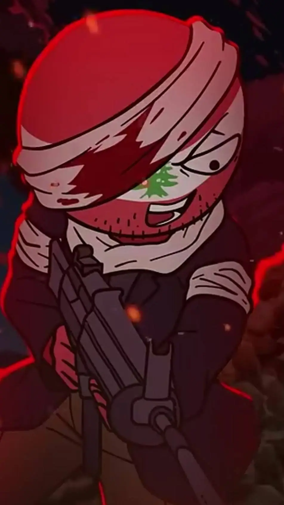 ai character: Hurt countryhuman background