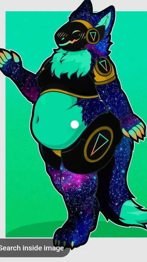 ai character: galixy background