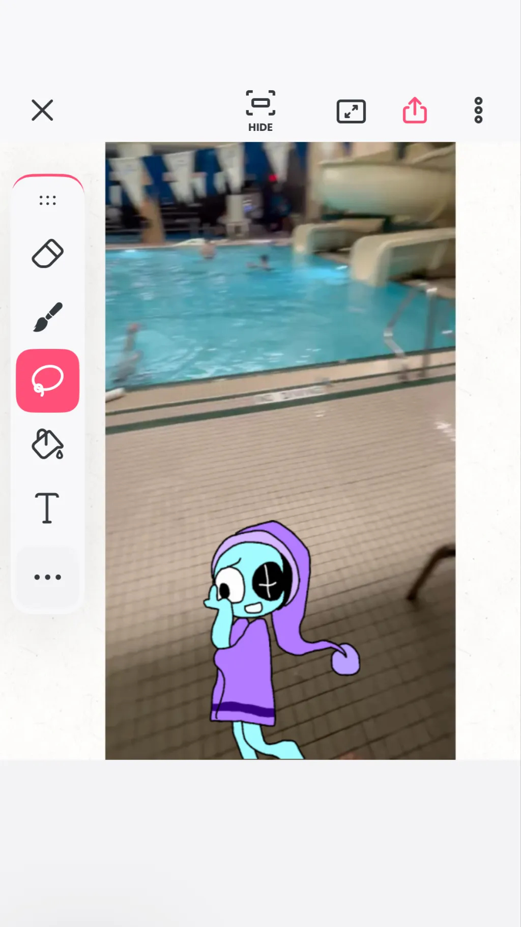 ai character: Astro at the pool background